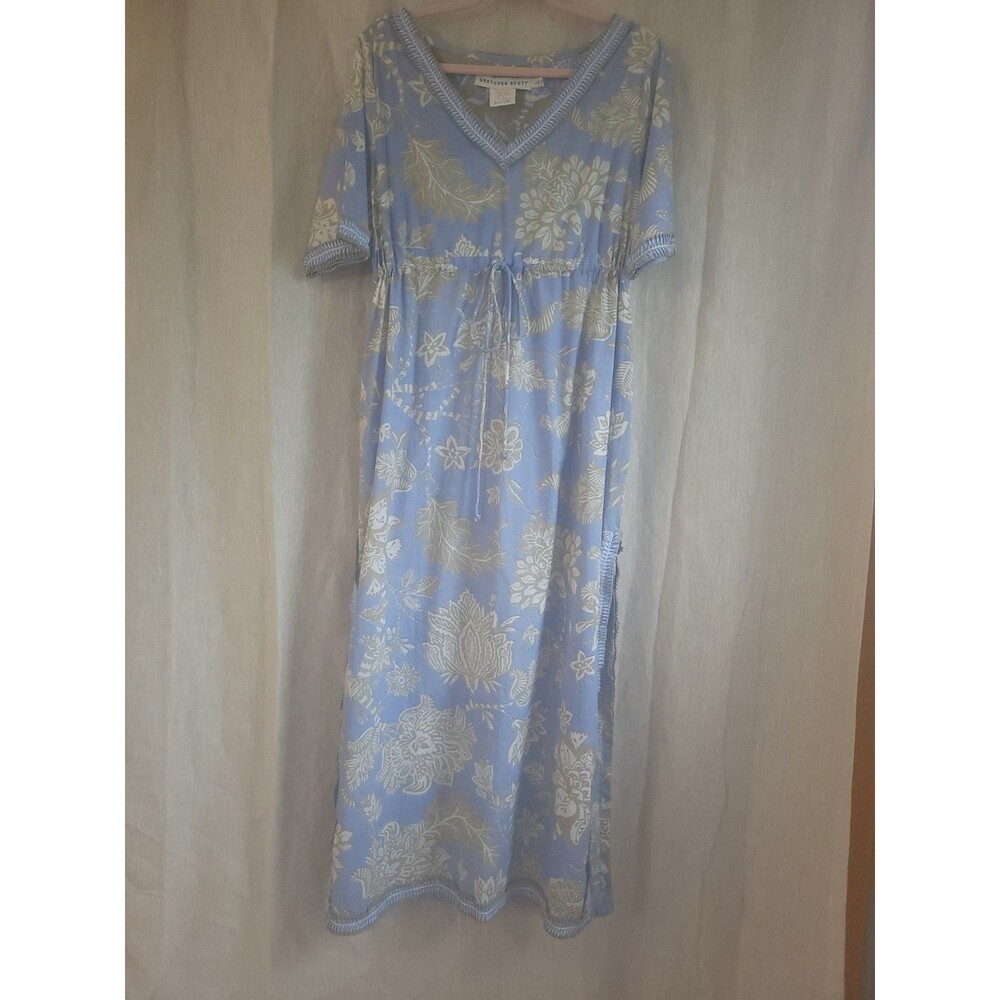 Gretchen Scott Maxi Dress Beach Cover Up Glorious Peri/Khaki NWT L - Picture 3 of 16
